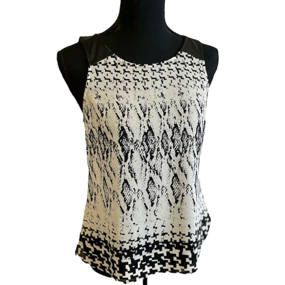 Sanctuary by Anthropology Snakeskin Faux Leather Tank Top